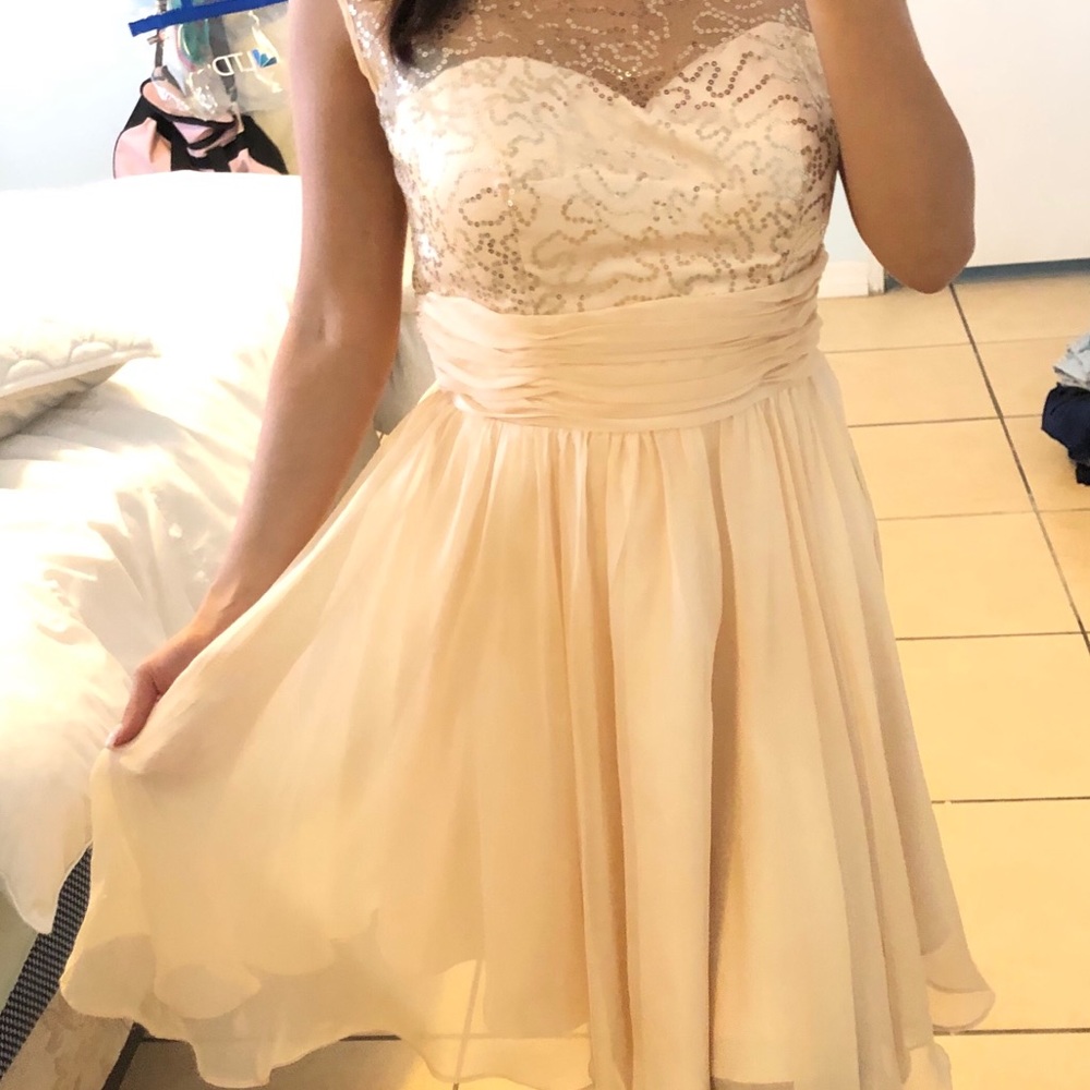 Homecoming gold dress